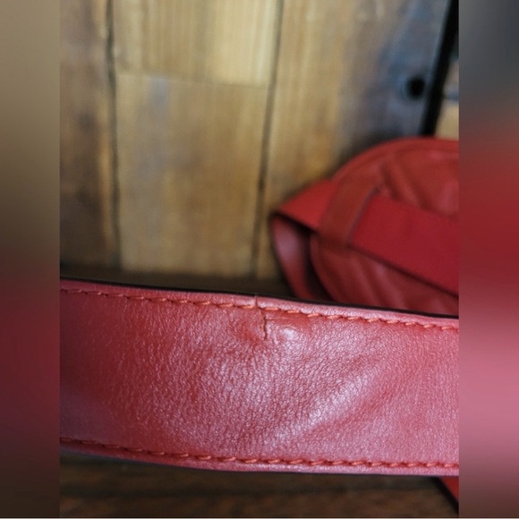 Gucci Red Leather Belt Bag Gucci Marmont GG Red Fanny pack Gucci Waist Bag - Picture 11 of 14